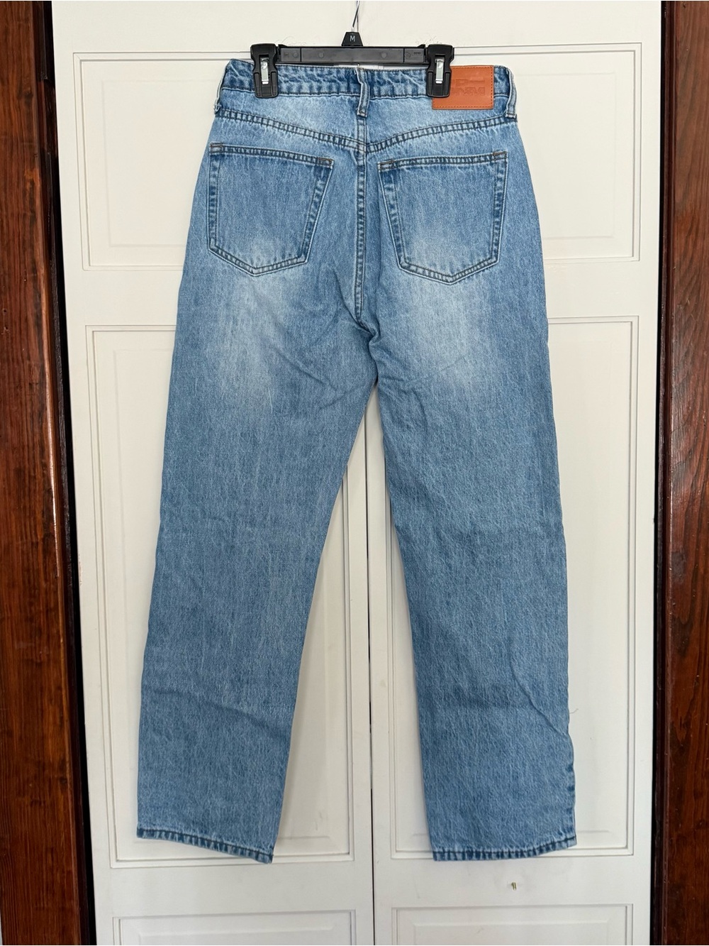 Princess Polly Fairmount Straight Leg blue denim distressed jeans size 2 - Picture 3 of 10